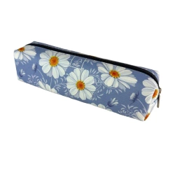 Piórnik szkolny młodzieżowy prostokąt kostka Stokrotki Retro - EV-Corp