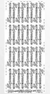 Stiker ażurowy 32szt zaproszenie srebrny - Galeria Hobby