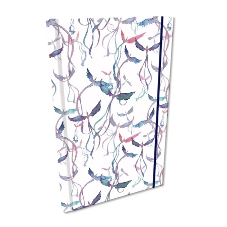 Notes A5 kratka z gumką Soft Touch malowane ptaki - EV-Corp