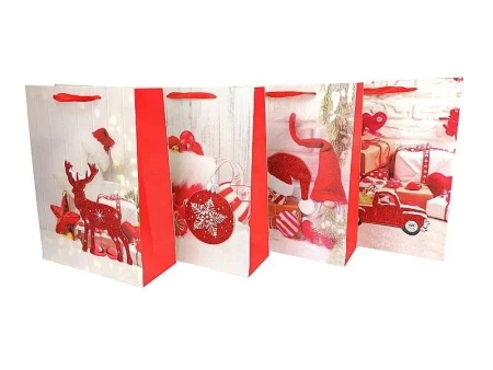 Torebka prezentowa świąteczna 32x26x10cm MIX - ADAR