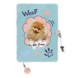Pamiętnik z kłódką A5/96K włochacz Pies - ST-MAJEWSKI