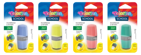 Temperówka z gumką na blistrze Colorino school 2w1 - PATIO