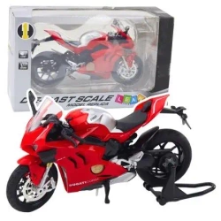 Motocykl metalowy ze światłem i dźwiękiem 1:12 - Leantoys