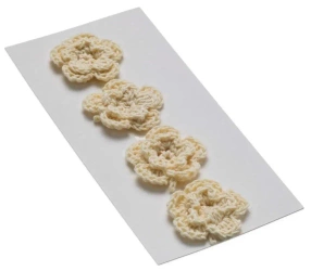 Kwiatki dekoracyjne 35mm ecru 4szt - Brewis