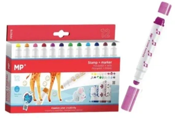 Flamastry z pieczątkami 12 kolorów - MP Main Paper