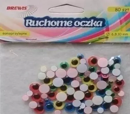 Ruchome oczka kolorowe 80szt - Brewis