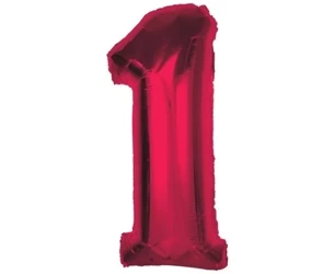 Balon foliowy cyfra 1 czerwona Smart 92cm - Godan