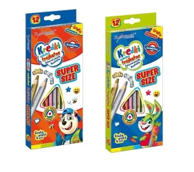 Kredki trójkątne Super Size 12 kolorów BAMBINO - ST-MAJEWSKI