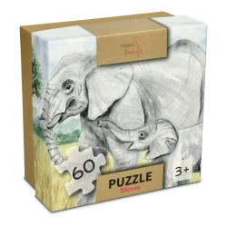 Puzzle 60el Słonie - Mama Maluje