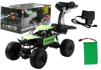 Monster Truck na resorach RC zielony - Leantoys