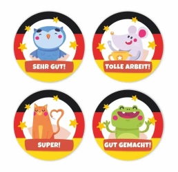 Naklejki motywacyjne - Niemieckie zwierzątka 48szt - LearnHow