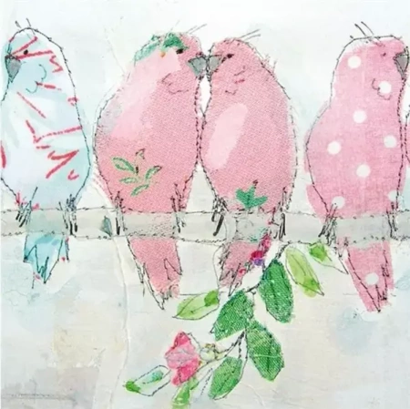 Karnet kwadrat z kopertą Parakeets - Museums & Galleries