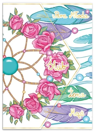 Karnet A5 ślub łapacz snów pionowy z kieszonką - Henry