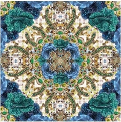 Karnet kwadrat z kopertą Blue Precious Rose - Museums & Galleries