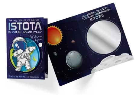 Karnet B6 DK-850 Urodziny (kosmonauta, lusterko) - Kukartka