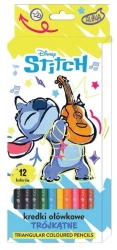 Kredki ołówkowe trójkątne 12 kolorów Stitch - Beniamin