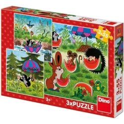 Puzzle dla dzieci 3w1 Krecik i parasol - Dino Toys
