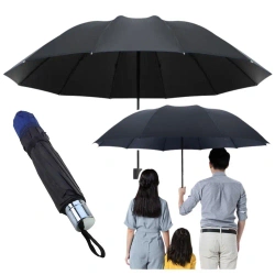 Parasol składany 12-żebrowy pokrowiec granat 110cm - Leantoys