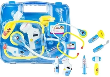Zestaw małego lekarza w walizce niebieski - Leantoys