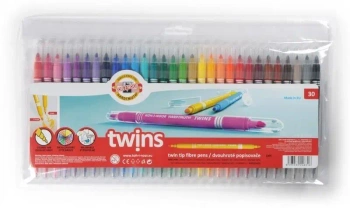 Flamastry Twins dwustronne 30 kolorów - Koh-I-Noor
