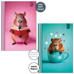 Zeszyt A5/32K 3-linie kolor 90g Kapibara (10szt) - Bee-bee