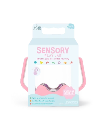Słoik sensoryczny do napełniania wodą różowy Bubble Gum