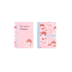 Paczka zeszyt A5 48k.kratka  Pink Mushrooms mix pakiet 5 sztuk - Ancor