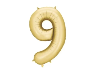 Balon foliowy cyfra 9 86cm złoty - PartyDeco