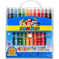 Kredki świecowe Twist-it 12 kolorów - Titanum