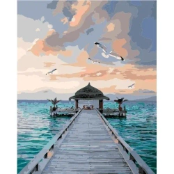 Malowanie po numerach - 40x50cm Pomost nad morzem - Titanum