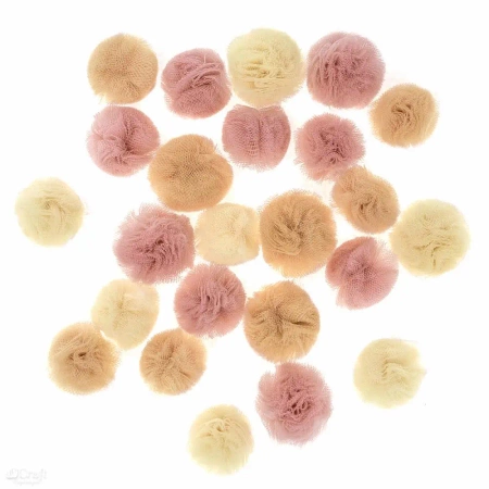 Pompony tiulowe nude mix 24 szt. - dp Craft