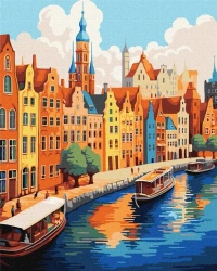Malowanie po numerach - Kolorowe miasto 40x50cm - Ideyka