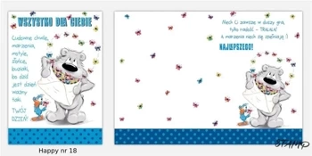 Karnet Happy B6 + koperta wzór nr 18 - Stamp