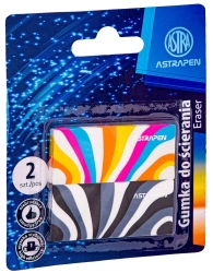 Gumka kolorowe paski Astra blister 2 sztuki - ASTRA art-pap