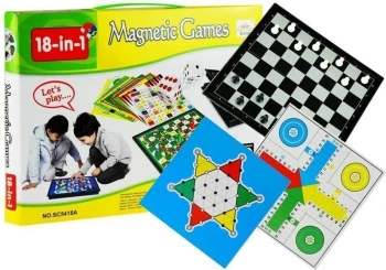 Zestaw gier 18w1 szachy magnetyczne - Leantoys