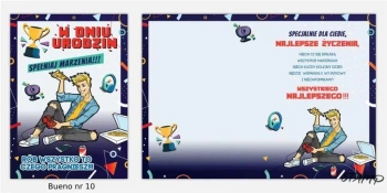 Karnet Bueno B6 + koperta wzór nr 10 Urodziny - Stamp