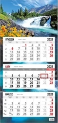 Kalendarz 2026 trójdzielny płaska główka wodospad - Sapt