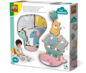 Gra równowagi i układania drewnianych zwierząt - SES