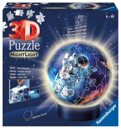 Puzzle 3D Świecąca Kula: Astronauta - Ravensburger
