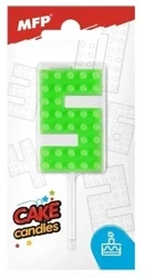 Świeczka klocki cyfra 5 zielona - MFP