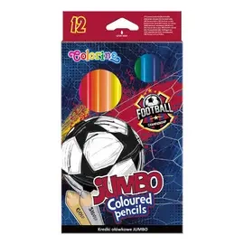 Kredki ołówkowe trójkątne jumbo Colorino football 12 kolorów - PATIO