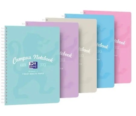 Kołozeszyt B5+/80K kratka Campus Pastel (5szt) - Oxford