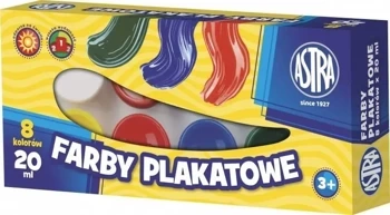 Farby Plakatowe 8 kolorów 20ml ASTRA - ASTRA papiernicze