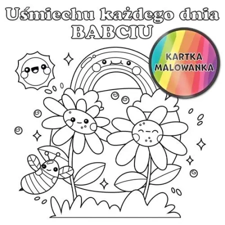Karnet KW Kolorowanka tęcza Babcia - Henry
