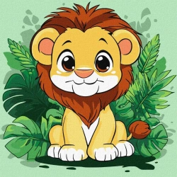 Malowanie po numerach - Wesołe lwiątko Kids - Ideyka