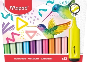 Zakreślacz Fluo Peps 6 fluo+6 pastel kolorów - Maped