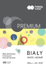 Blok techniczny biały A3/10K Premium HAPPY COLOR - GDD