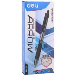 Pióro kulkowe Arrow 0,7mm czarne (12szt) - DELI