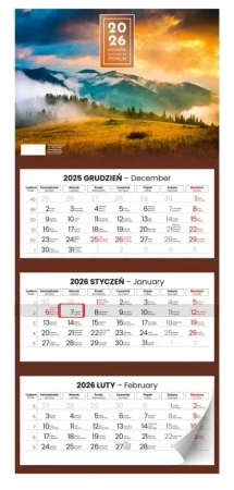 Kalendarz 2026 trzymiesięczny premium - Kalpol