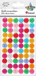 Guziki samoprzylepne okrągłe 12mm mix 66szt - Titanum
